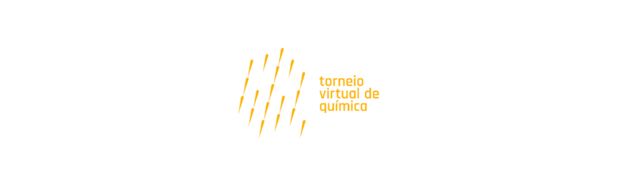 Logotipo do "Torneio Virtual de Química", com linhas verticais amarelas no lado esquerdo.